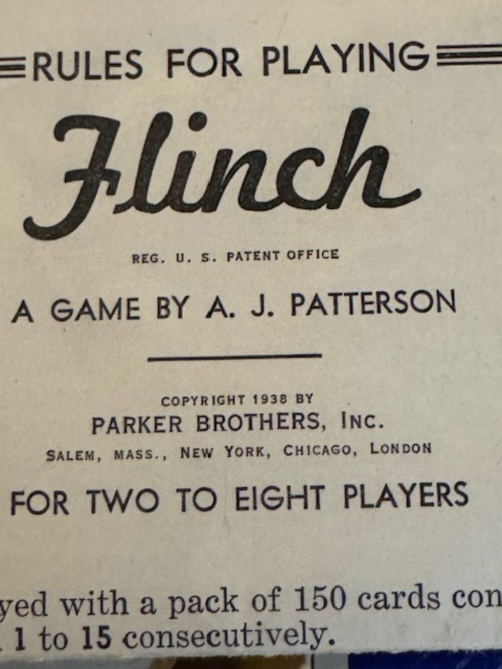Vintage 1938 Parker Brothers Flinch Game • Complete Deck • Original Instructions - Picture 5 of 5